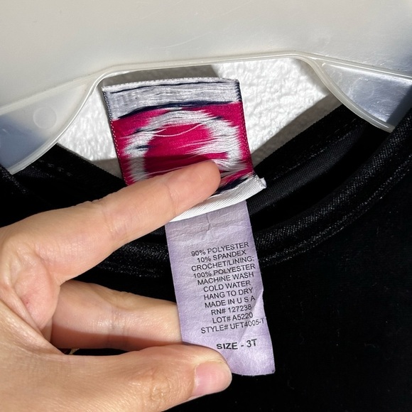 Dream girl Black/Red Holiday toddler girl Dress Size 3T - Picture 5 of 7